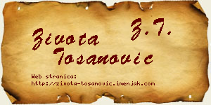 Života Tošanović vizit kartica
